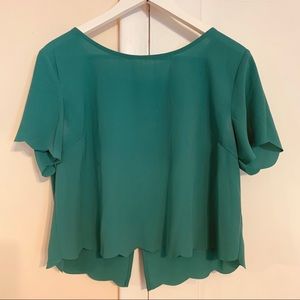 Scallop detail crop top